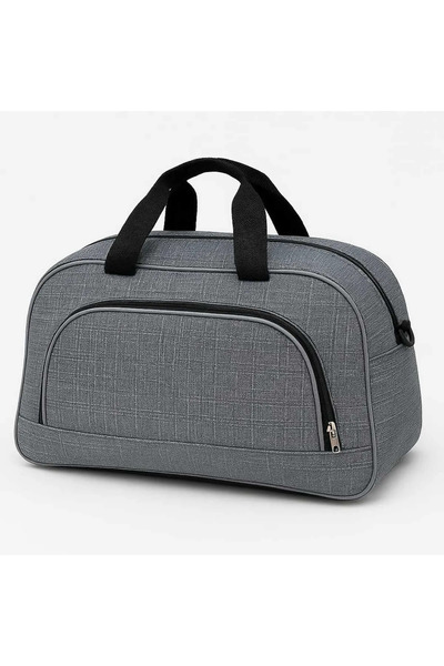 Öntan Çanta El Ve Omuz Askılı Unisex Seyahat Çantası Spor Çantası Orta Boy Gri El Valizi