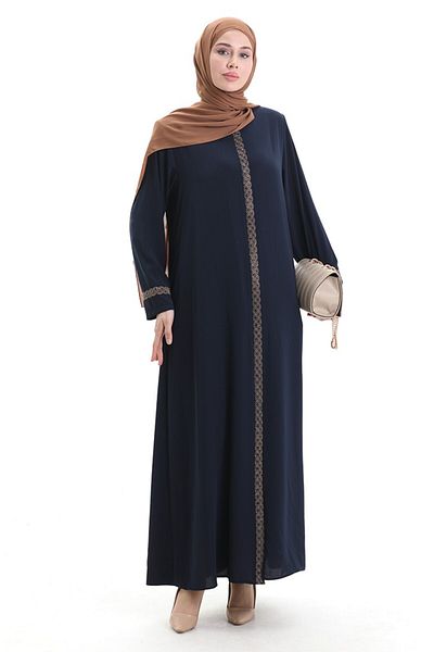 ISTANBUL STYLES Stone Embroidered Crepe Fabric Ferace