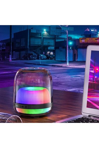 BLA BLA FOAM Portable RGB Speaker with Light Effects – 360° Surround Sound, BASS PLUS, Bluetooth, USB, FM Radi