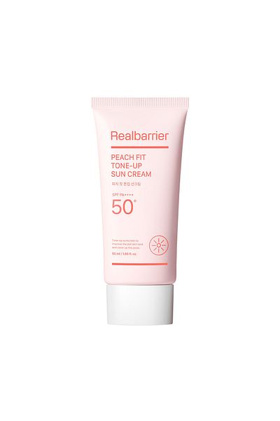 Real Barrier Crema cu protectie solara nuanta Peach Glow SPF50+ PA++++ Real Barrier Peach Fit Tone-up 50ml