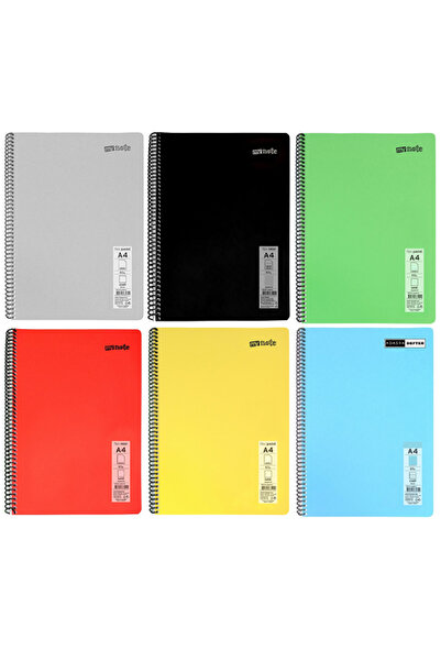 ADASRA دفتر مدرسي A4 دفتر حلزوني ص. غلاف 60 ورقة دفتر مسطر / 6 دفاتر ملاحظات