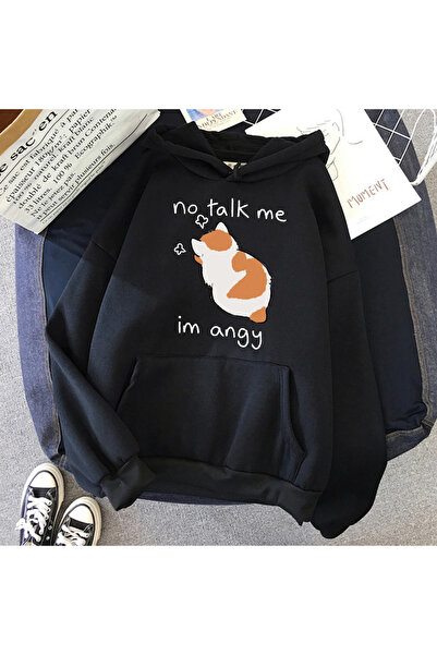 Tarzsokak أسود لا تتحدث، أنا غاضب، قطة غاضبة لطيفة