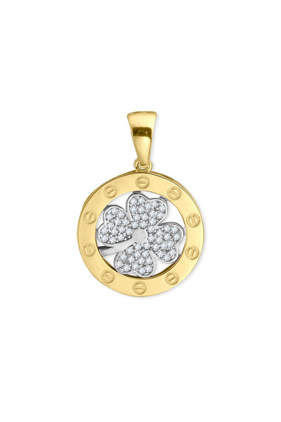 Aslı Gold Altın Madalyon Yonca Kolye Ucu (UC0171)