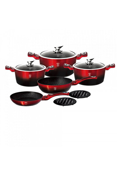 Berlinger Haus Set oale si tigai marmorate (10 piese) din aluminiu forjat Bla...