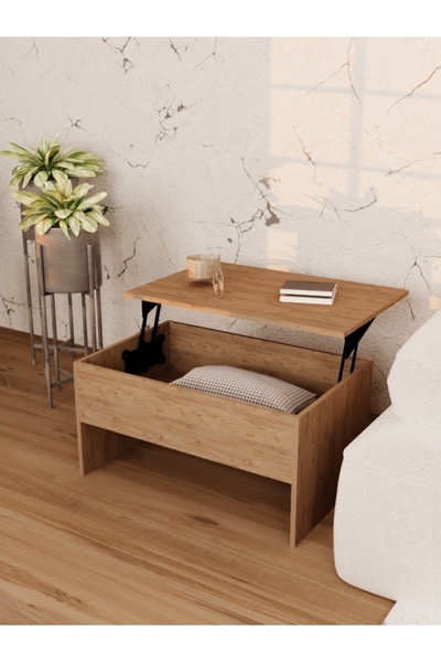 Haus Modüler Sihirli Fonksiyonel Orta Sehpa Atlantik Çam- Kaldırılabilir Kapa...