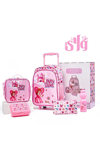 Way حقيبة ظهر مدرسية بعجلات مكونة من 5 قطع