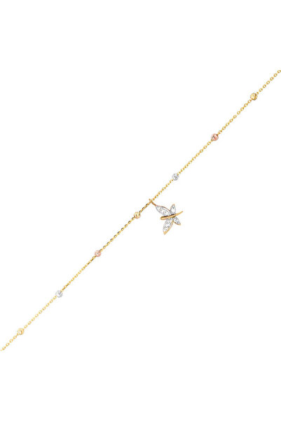 Aslı Gold Altın Yusufçuk Detaylı Halhal (HL0018)