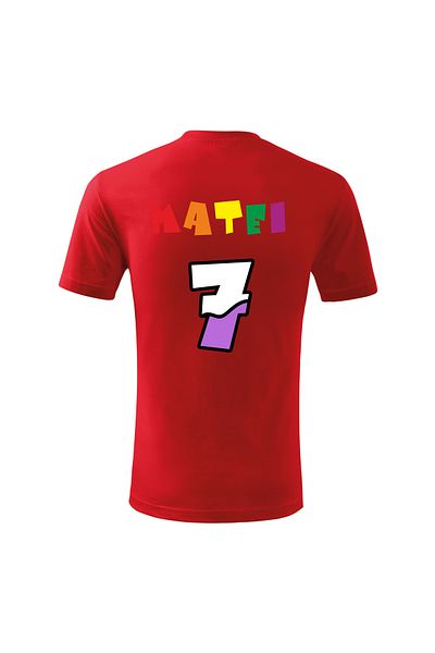 Malfini Tricou personalizat, "Numberblocks - Happy Birthday ", 7 ani