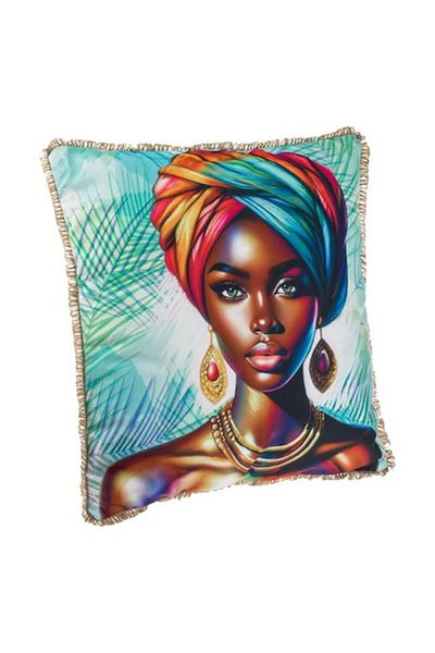 OEM Pernă decorativă de vară cu model african cu franjuri