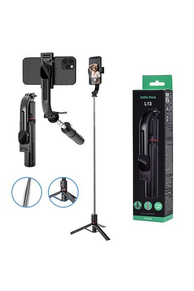 Danex Selfie Stick si Trepied Stabil Bluetooth, 113cm, R47, Otel inoxidabil, Deep Dark