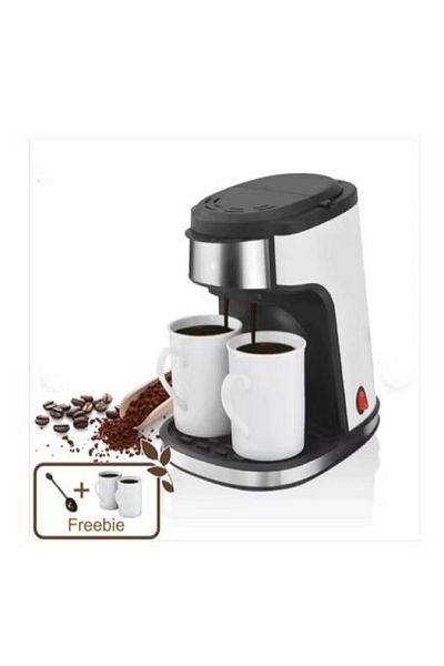 Generic Coffee Maker – 450W, 240ml, Dual Cup Brewing Machine for Coffee and Tea | Electric Filter Brewer