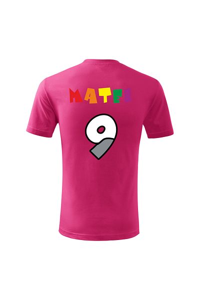 Malfini Tricou personalizat, "Numberblocks - Happy Birthday ", 9 ani