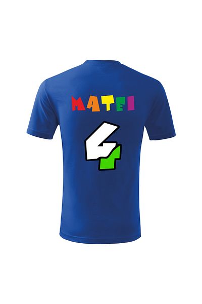 Malfini Tricou personalizat, "Numberblocks - Happy Birthday ", 4 ani