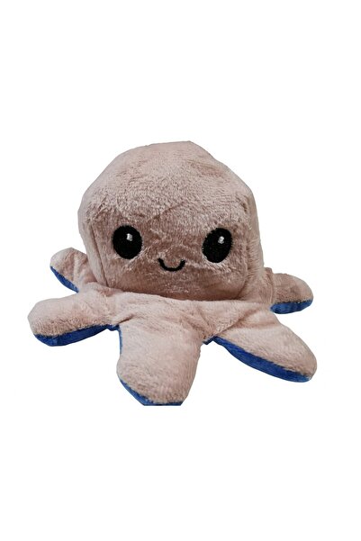 Royal Reversible Plush Octopus with Happy and Sad Face, Model 18, Multicolor