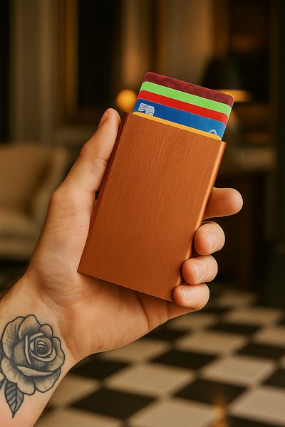 Boldy Aluminum Card Holder - Mechanized Card Holder - Automatic Card Holder - Metal Slim Card Holder-Credit Card Holder 1 Piece
