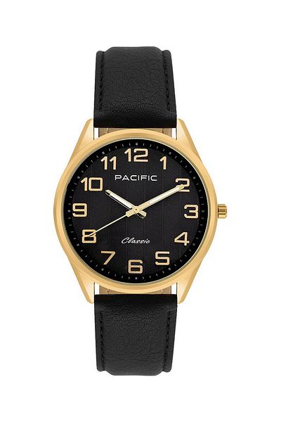 PACIFIC Men's Black Quartz, MIYOTA 2035