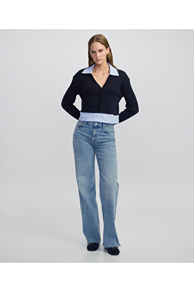 MISS IPEKYOL Çift parça görünüm saç örgülü triko