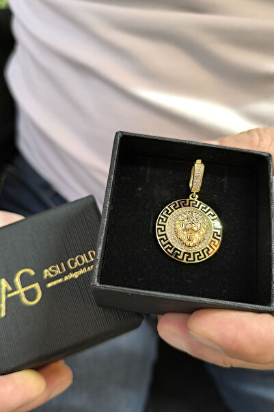 Aslı Gold Altın Aslan Başı Erkek Kolye Ucu
