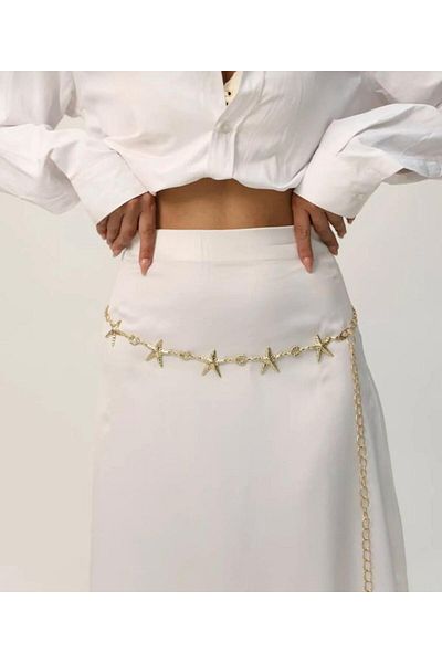 Lydie's Star Gold Chain Detailed Women's Belt Waist Chain