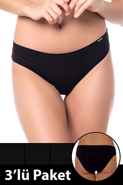 BRAINWEAR Women's 3 Pack Lycra Cotton Bikini Panties