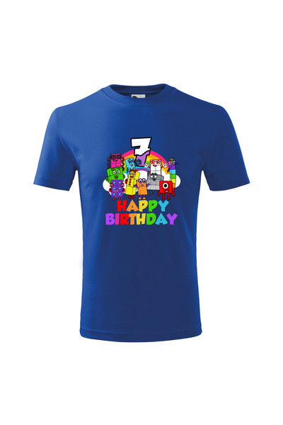 Malfini Tricou personalizat, "Numberblocks - Happy Birthday ", 7 ani