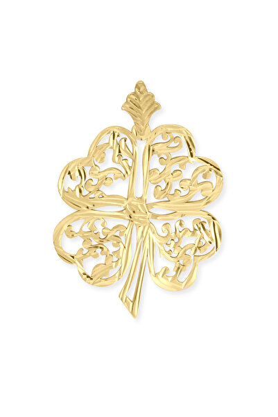 Aslı Gold Sarı Altın Etnik Tasarım Altın Yonca Kolye Ucu (UC0042)