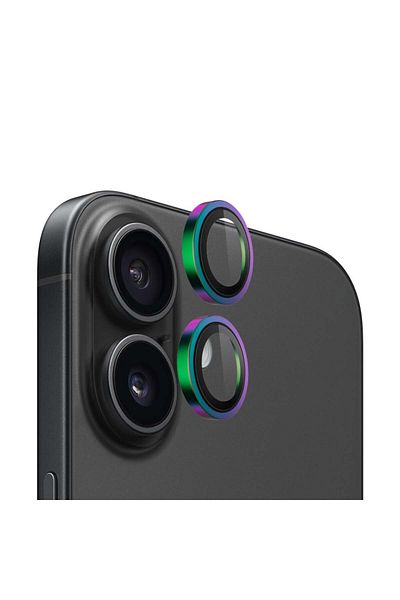 BLUEO Camera Film for iPhone 15 / 15 Plus, Tempered Glass, Ultra HD, Set of 2, Black