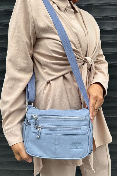 Just Polo Imported Crinkle Fabric Unisex Shoulder Bag