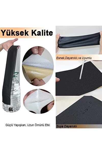 Yenimiyeni Kendinden Yapışkanlı Deri Döşeme Deri Tamir Kiti Siyah 100 Cm x 50 Cm