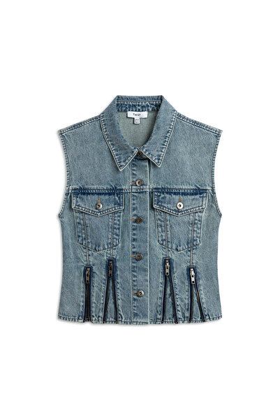 Twist Peplum Jean Vest