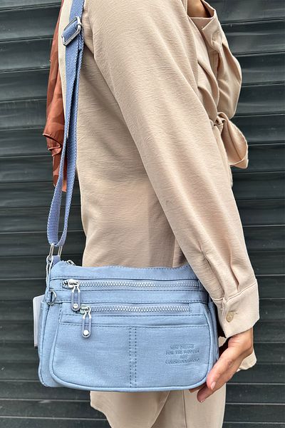 Just Polo Imported Crinkle Fabric Unisex Shoulder Bag