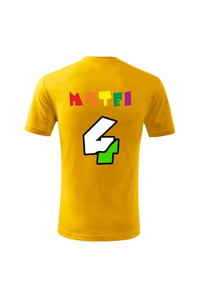 Malfini Tricou personalizat, "Numberblocks - Happy Birthday ", 4 ani
