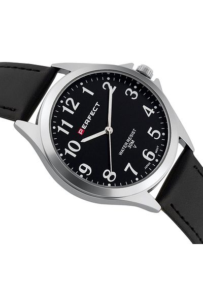 PERFECT Men's Black Quartz, MIYOTA 2035