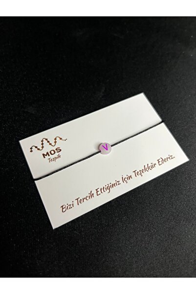 Mos Tespih Letter V Drawstring Luck Bracelet