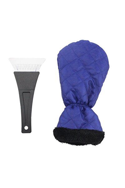 Flo Set Manusa si Racleta pentru Zapada, Impermeabila, Izolatie de Bumbac, 31 x 15 cm, Albastru