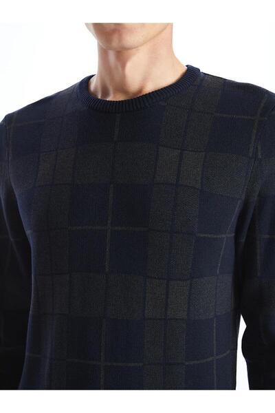 LC Waikiki LCWAIKIKI Pulover clasic pentru bărbați, cu mânecă lungă, în carouri (W5)