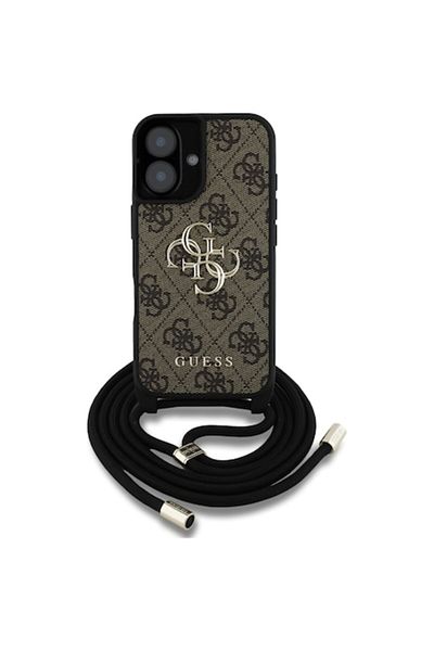 Guess Husa pentru iPhone 16, X69, Piele ecologica, Brown