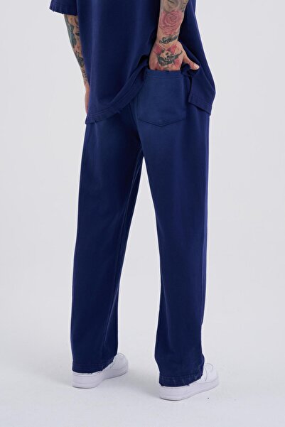 Machinist Ανδρικό ειδικό πλενόμενο φαρδύ παντελόνι σε μπλε ναυτικό χρώμα