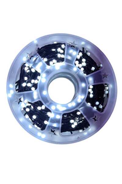 SDX Market Lampă de Crăciun, 50 m, liniară, alb rece, 500 LED-uri plate V8-360 cu înveliș colorat, fir negru