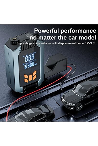 Schulzz Dijital Kablosuz Usb Type-C 7200Mah Göstergeli Oto Lastik Şişirme Hava Pompası