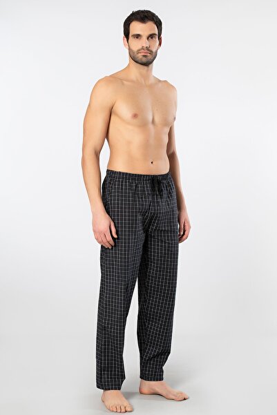 Cacharel Ekoseli Cepli Alt Pijama, %95 pamuk %5 likralı