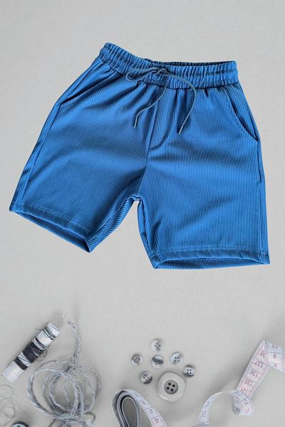 Ferhatlı Women's Men's Corded Shorts Ottoman Fabric Seasonal Lycra Lace-Up Shorts with Pockets