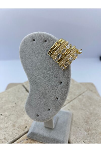 Byoz store 14k kaplama zirkon kaplama antialerjik kıkırdak küpesi 2li çoklu görümlü küpe