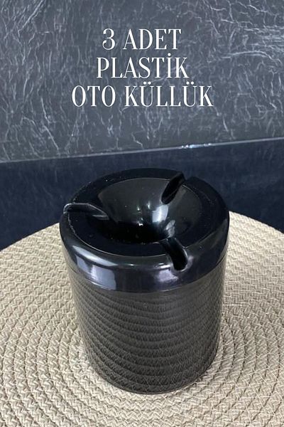 Tanemce 3 τεμάχια XL Χωρίς οσμή Χωρίς καπνό Μαύρο πλαστικό τασάκι Auto Ash Tray Εσωτερικό τασάκι αυτοκινήτου