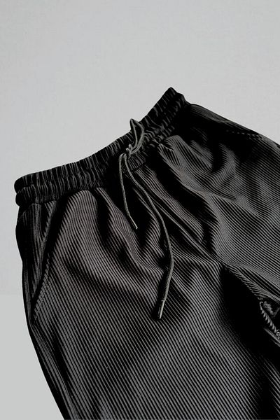 Ferhatlı Women's Men's Corded Shorts Ottoman Fabric Seasonal Lycra Lace-Up Shorts with Pockets