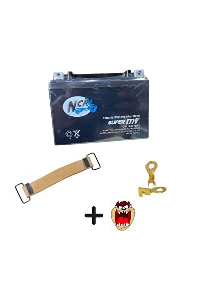 NCR Cg Motosiklet Aküsü 12-6.5 + Kayış+2 Adet kablo başlığı+Hdiye Sticker