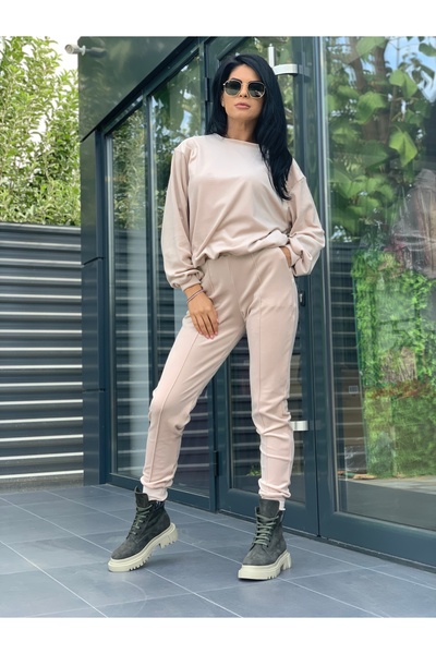 RAMONA BADESCU EXCLUSIVE Trening casual din catifea moale cu bluză lejeră și ...