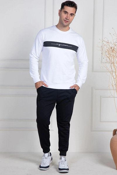 Mavelle Men's Two Thread Knitted Sports Model Bottom Top Pajamas Suit 2976