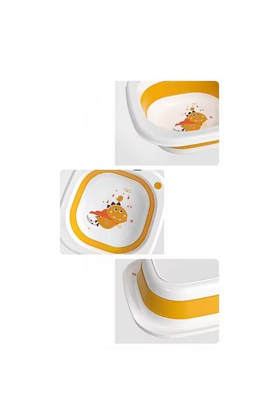 Flippy Chiuvetă pliabilă, model animat, fabricată din PP+TPE, 32x29x10 cm, galbenă