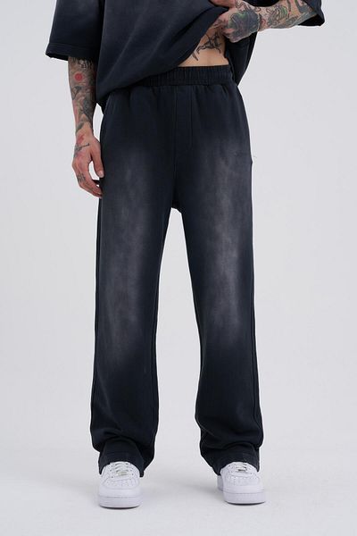 Machinist Men's Special Washed Baggy Black Sweatpants